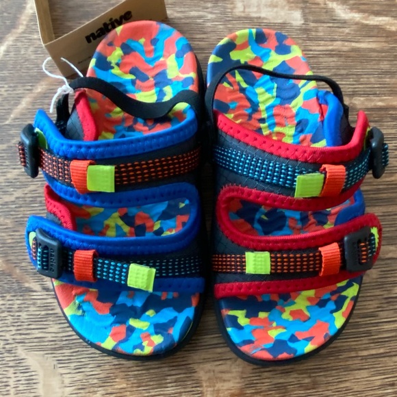 Native David repurposed sandals size C9.